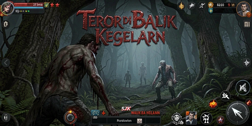 Menampilkan suasana menakutkan dalam gameplay 5ZK.