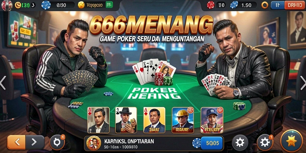 Gameplay seru di 666MENANG dengan berbagai jenis poker.