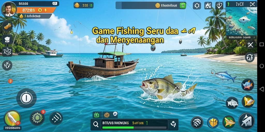 Screenshot gameplay 8728SLOTS dengan tampilan memancing yang seru.