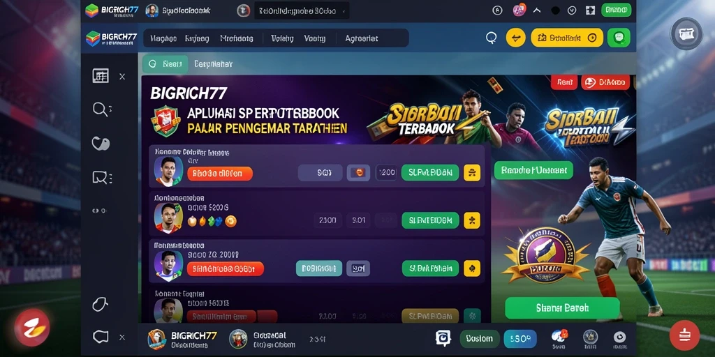 Tampilan gameplay menarik dari aplikasi Sportsbook BIGRICH77.