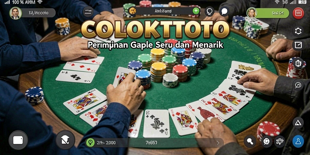 Screenshot gameplay COLOKTOTO dengan tampilan meja Gaple yang menarik.
