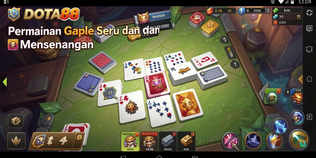 Tampilan gameplay DOTA88 yang menarik dalam permainan Gaple.