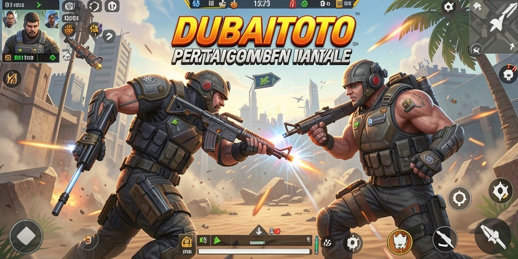 Tampilan aksi seru dalam gameplay battle royale DUBAITOTO.