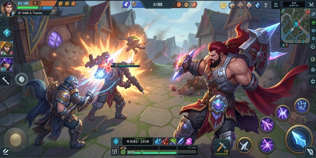 Tangkapan layar gameplay MOBA yang mendebarkan dan menegangkan.