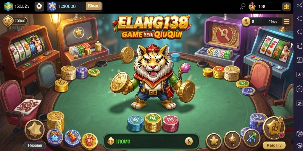 Tangkapan layar utama menampilkan gameplay QiuQiu yang menegangkan.