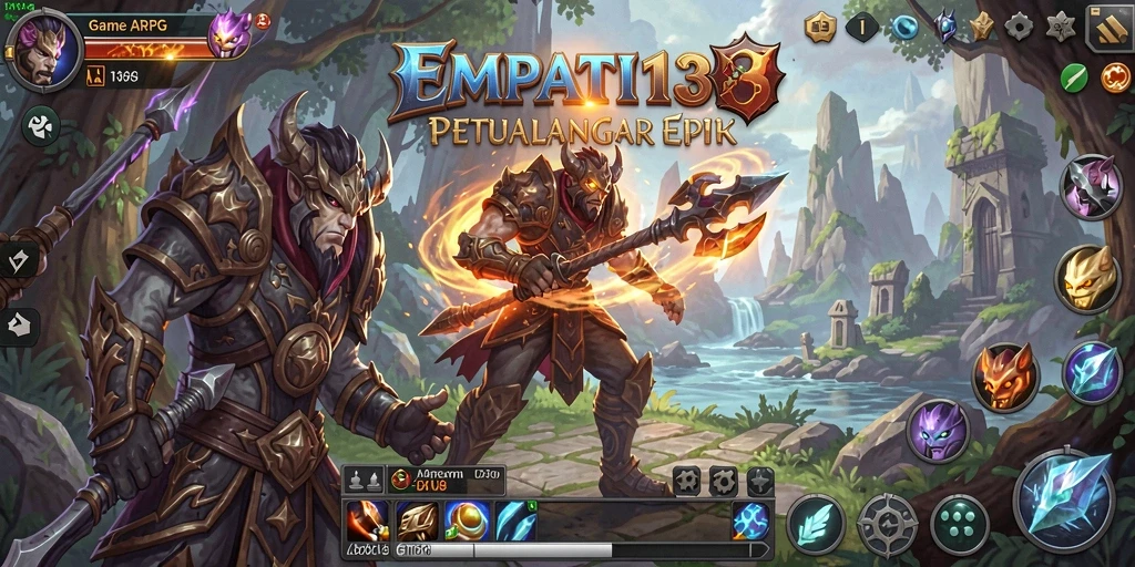 Screenshot gameplay EMPATI138 yang menampilkan pertarungan seru di arena.