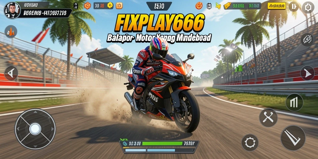 Screenshot FIXPLAY666 menampilkan aksi balap motor yang mendebarkan.