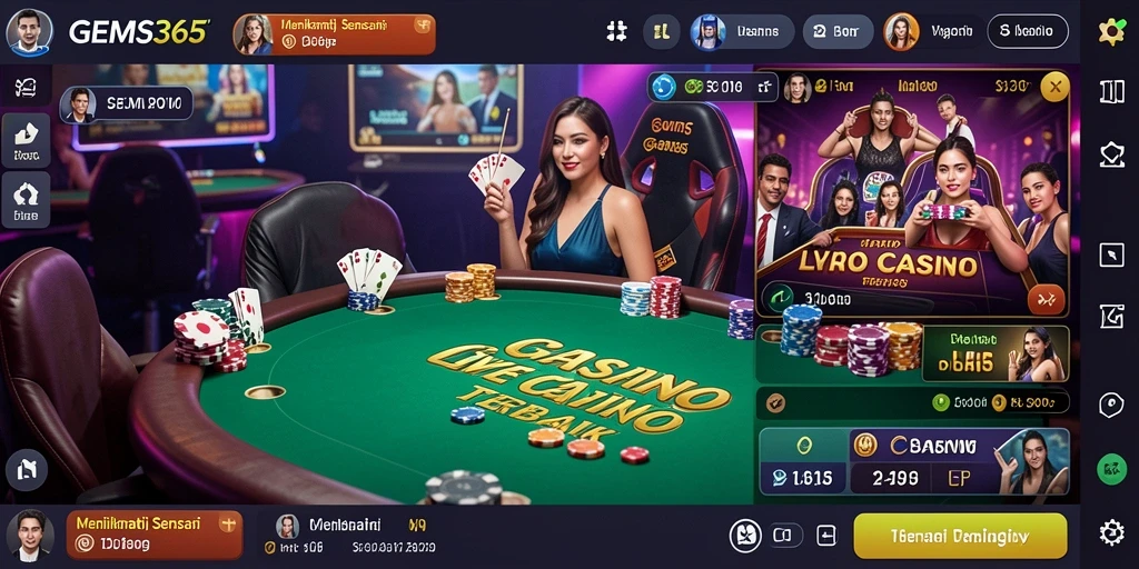 Tampilan gameplay GEMS365 yang menarik dan interaktif dalam Live Casino.
