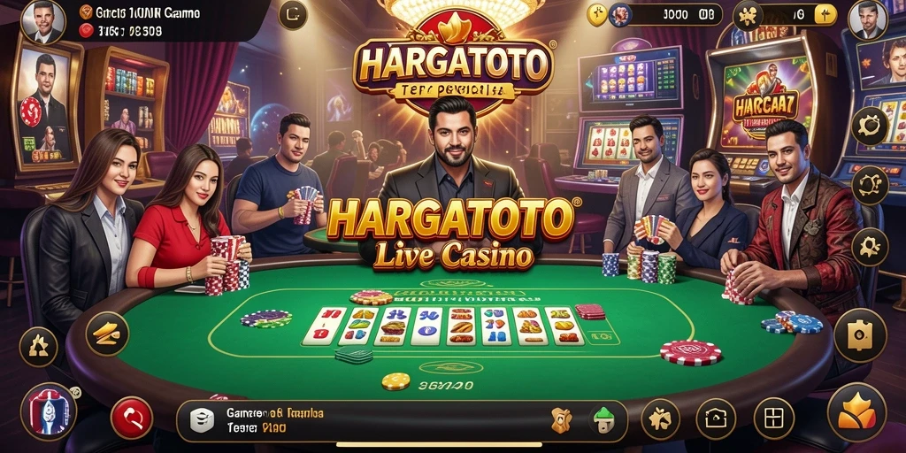 Tampilan gameplay HARGATOTO yang menarik dan interaktif dengan dealer langsung.