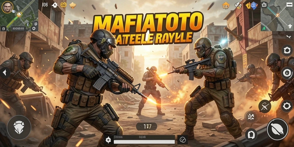 Tangkapan layar MAFIATOTO menunjukkan aksi seru dalam permainan Battle Royale.