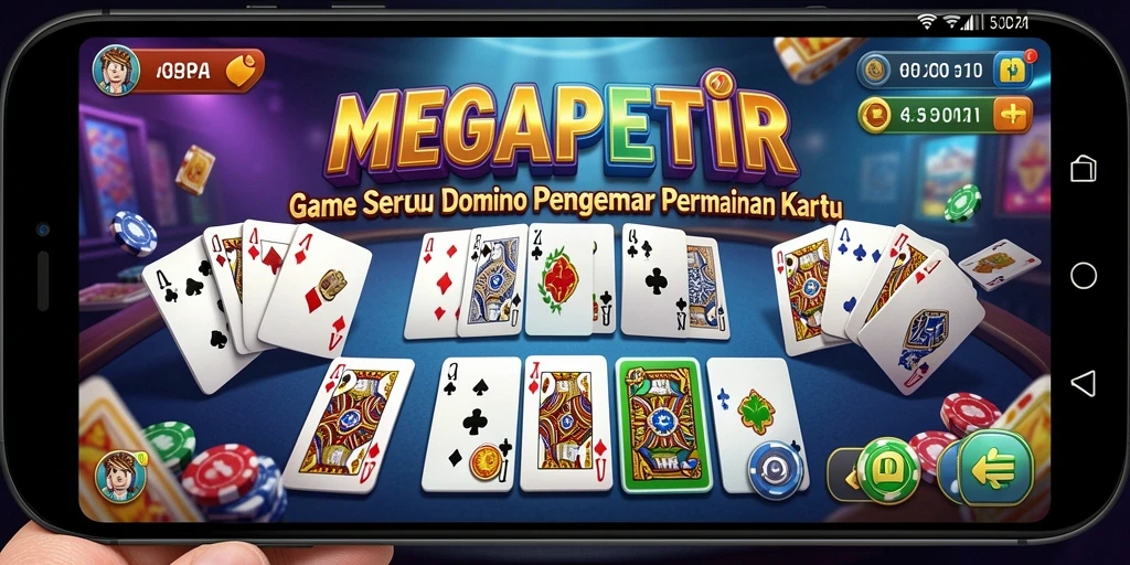 Tampilan gameplay seru dari MEGAPETIR yang menampilkan pertarungan Domino.