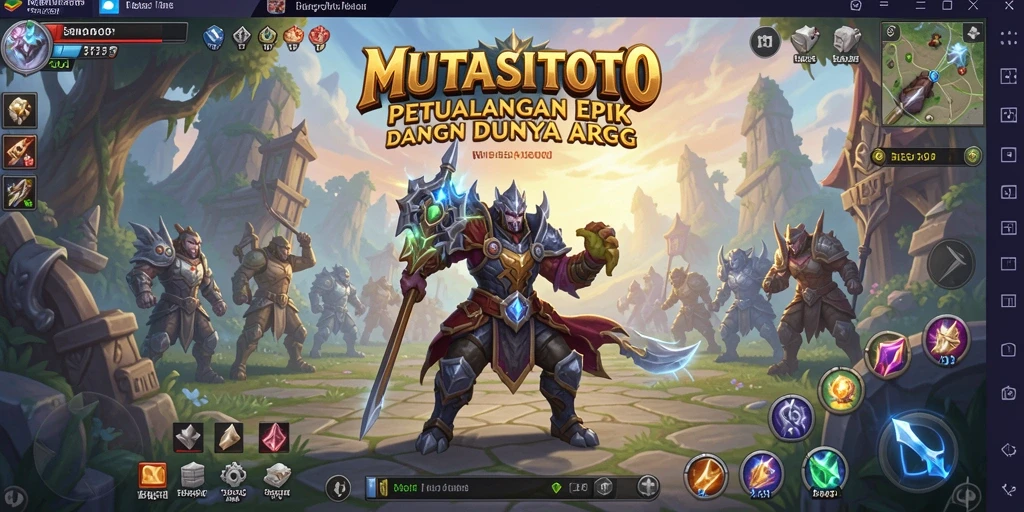 Screenshot gameplay MUTASITOTO menampilkan petualangan epik karakter pemain.