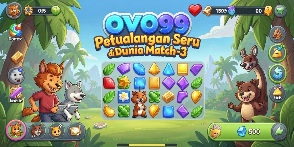 Tangkapan layar gameplay OVO99 yang penuh warna dan seru.