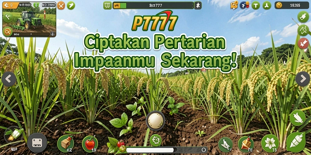 Tampilan gameplay PT777 yang menarik dengan berbagai aktivitas pertanian.