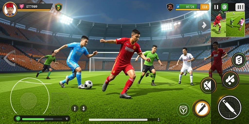 Screenshot gameplay ST789 menampilkan aksi olahraga yang mendebarkan.