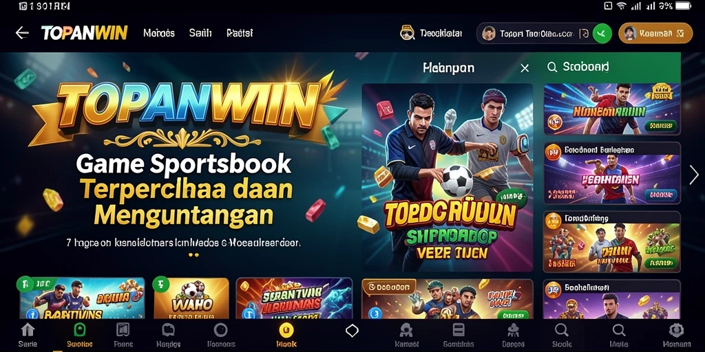 Tampilan gameplay interaktif dari aplikasi Sportsbook TOPANWIN.