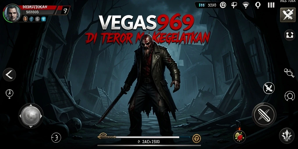 Tampilan gameplay menegangkan dengan elemen horor yang mencekam.