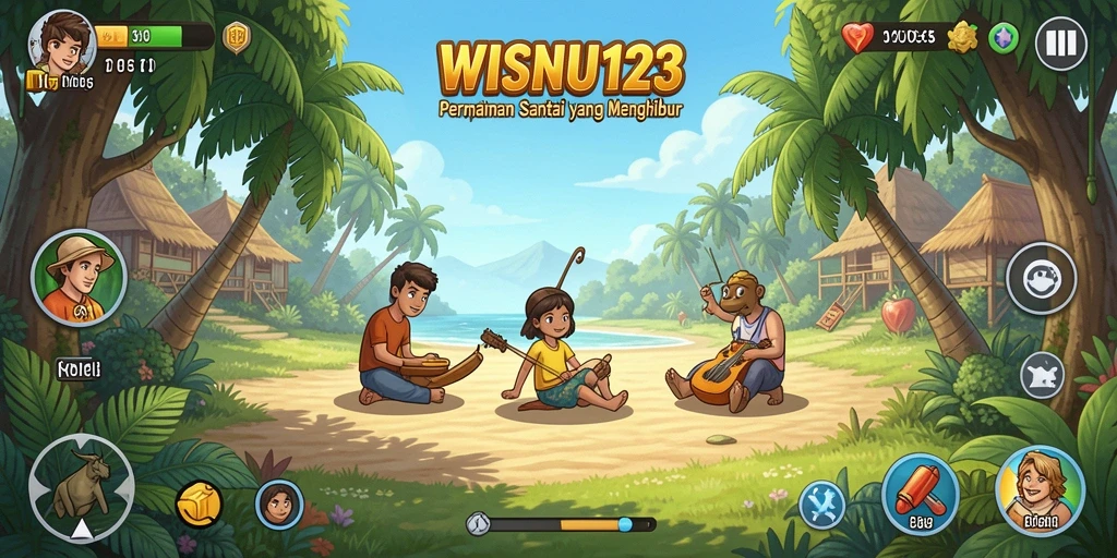 Tampilan gameplay WISNU123 yang ceria dan menghibur.